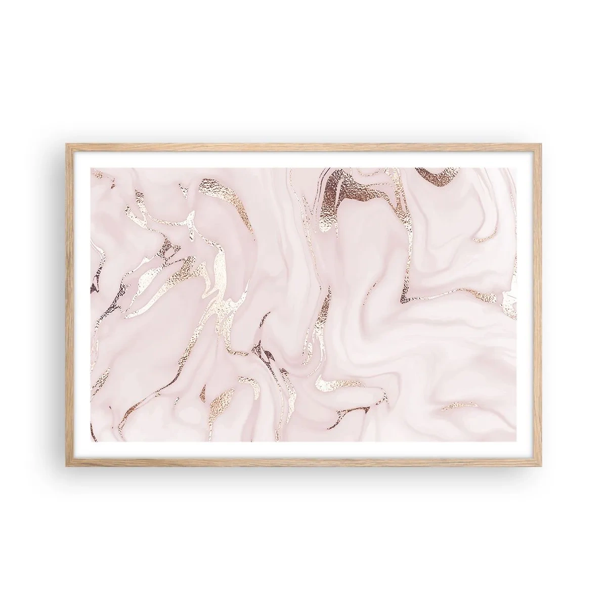 Poszter világos tölgy keretben - Rózsaszín tébolyban - 91x61 cm