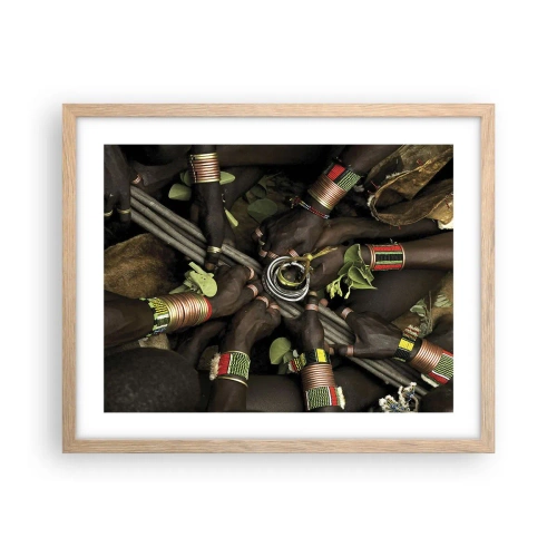 Poszter világos tölgy keretben - Együtt vagyunk - 50x40 cm