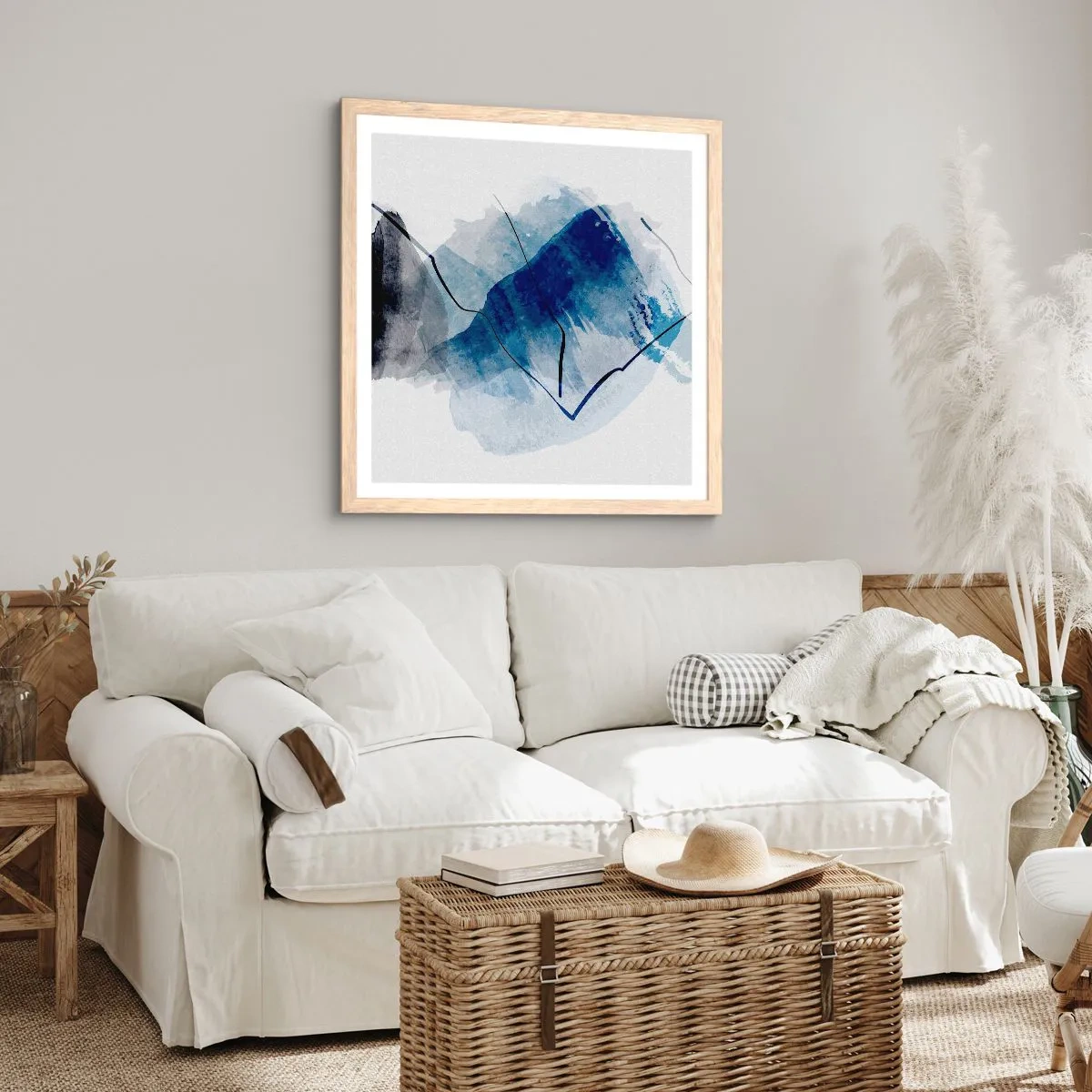 Poszter világos tölgy keretben - Jéghegy - 60x60 cm