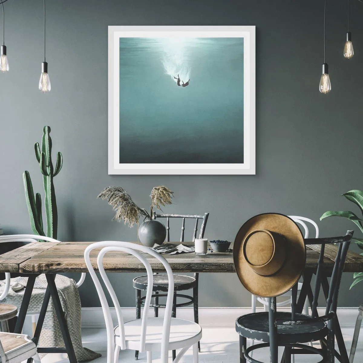 Poszter fekete keretben - Az óceán ölelésében - 30x30 cm