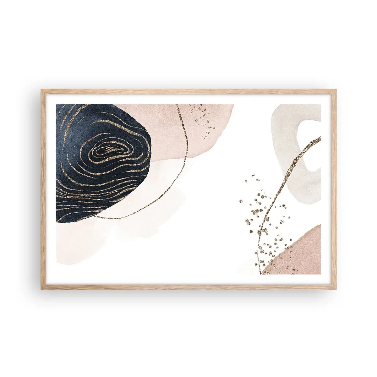 Poszter világos tölgy keretben - Minden folyik - 91x61 cm