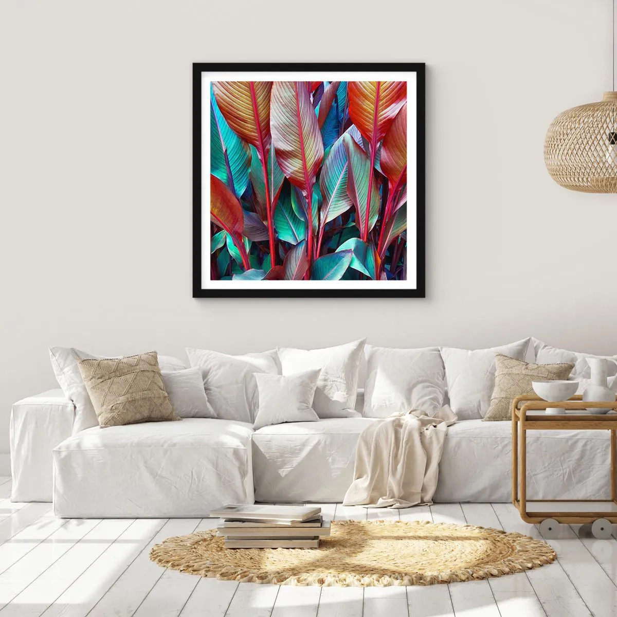 Poszter fehér keretben - Egy színes sűrű - 60x60 cm