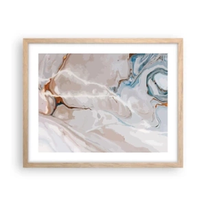 Poszter világos tölgy keretben - Kék kanyarog a fehér alatt - 50x40 cm