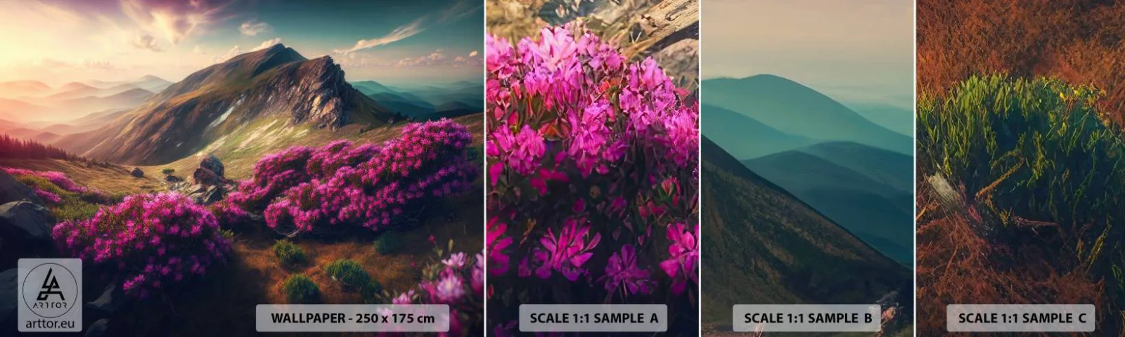 Fotótapéta Minta Standard Eco - Nyár a hegyekben - Tájkép, Természet, Hegyek - 100x30 cm