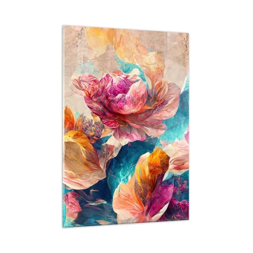 Üveg kép - Egy csokor színes pompája - 50x70 cm