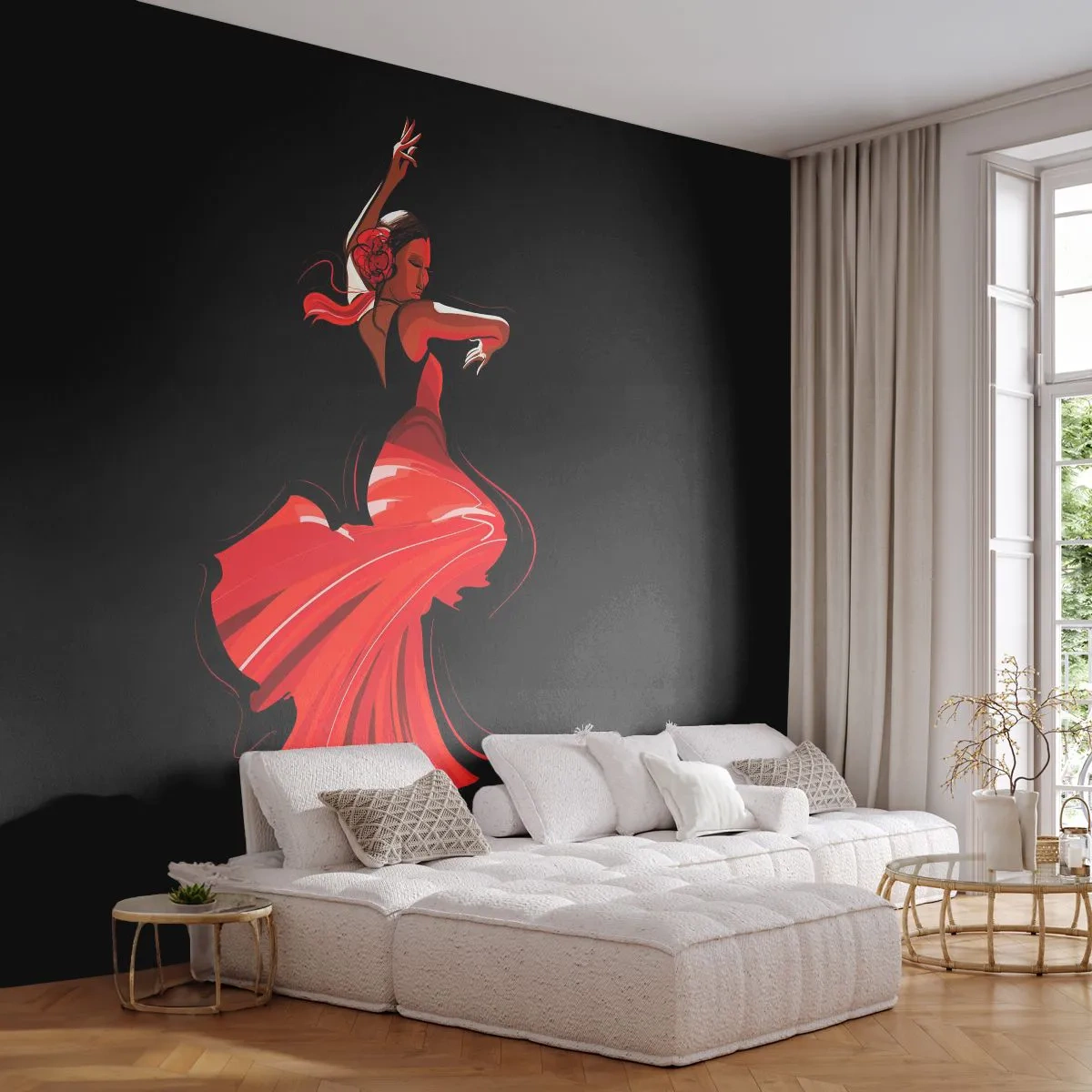 Fotótapéta Premium Sand - A flamenco tüzes szelleme - Táncos, Flamenco, Tánc - 200x140 cm