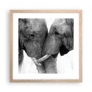 Poszter világos tölgy keretben - Szívélyes vallomás - 40x40 cm