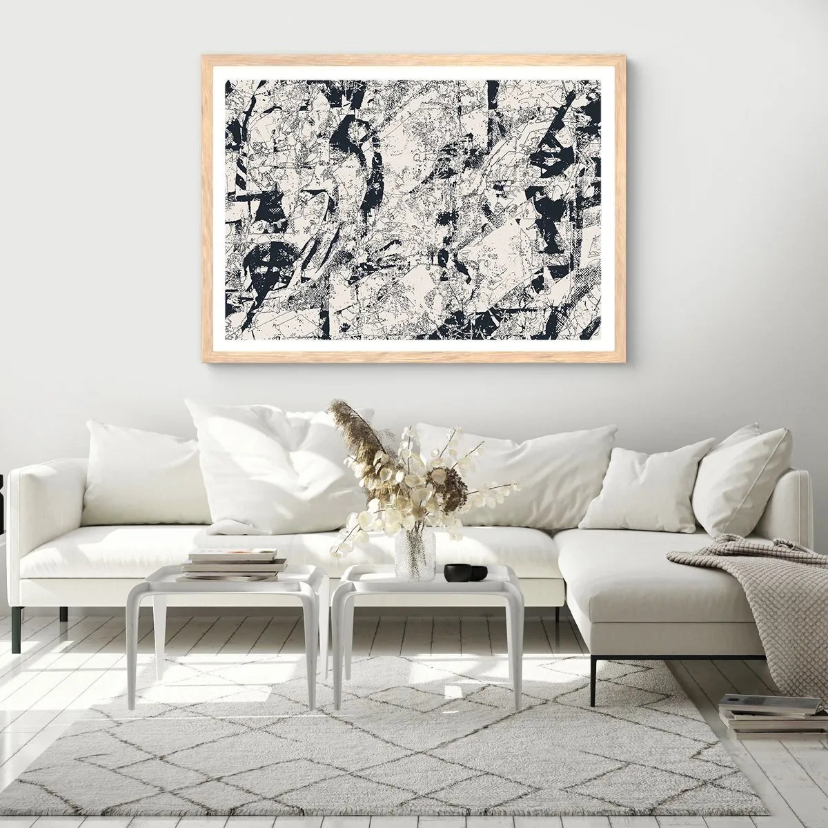 Poszter világos tölgy keretben - Az ellentétek egymásba fonódása - 100x70 cm