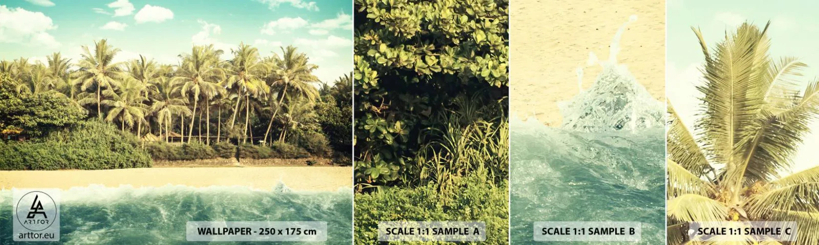 Fotótapéta Minta Standard Eco - Talán itt? - Tájkép, Strand, Kókuszpálma - 100x30 cm