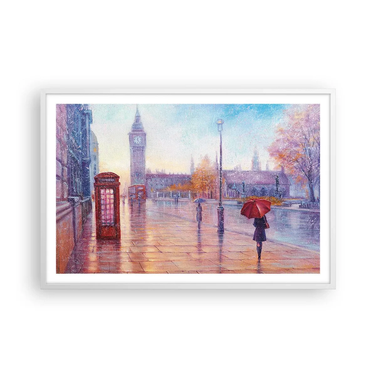Poszter fekete keretben - Őszi nap Londonban - 91x61 cm