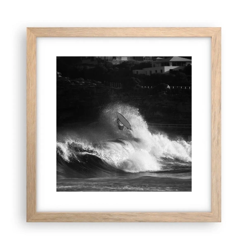 Poszter világos tölgy keretben - Kihívás elfogadva! - 30x30 cm