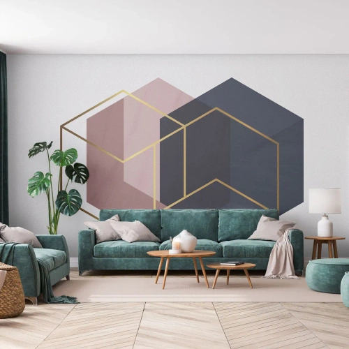 Fotótapéta Premium Sand - Az egyszerűség ereje - Absztrakció, Darab, Hexagén - 350x256 cm