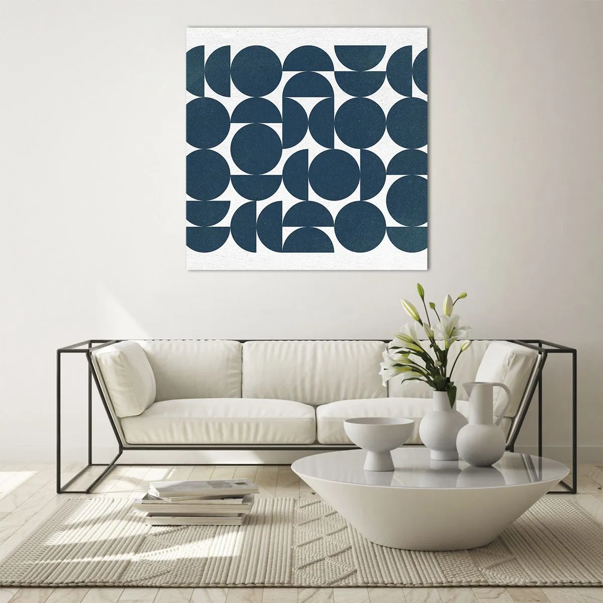 Üveg kép - Körök és félkörök - 40x40 cm