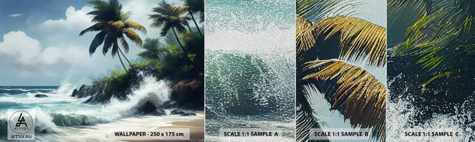 Fotótapéta Minta Premium Sand - Egy trópusi parton - Strand, Tropikus, Tenyér - 100x30 cm