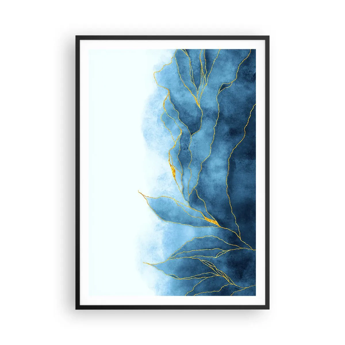 Poszter fehér keretben - Kék aranyban - 70x100 cm