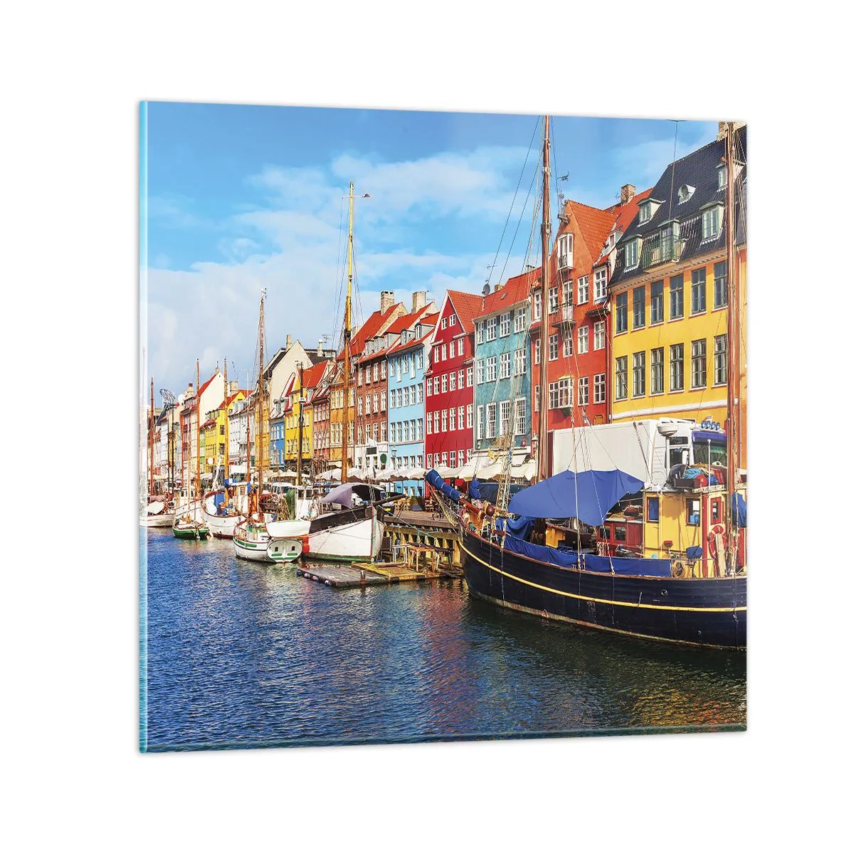 Üveg kép - Örömteli rakpart - 70x70 cm