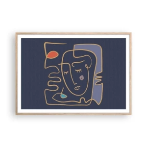 Poszter világos tölgy keretben - Álmodozásban - 100x70 cm