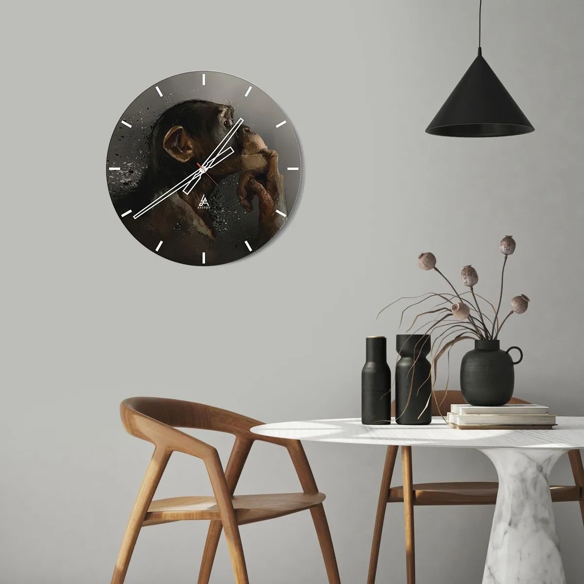 Falióra, Óra - Biztosan gondolkodó - 40x40 cm