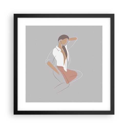 Poszter fehér keretben - Kecsesség kontúrja - 40x40 cm