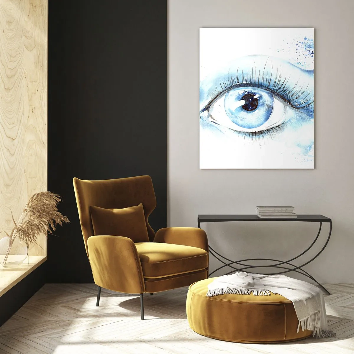 Üveg kép - Elmerülni a tekintet kékjében - 50x70 cm