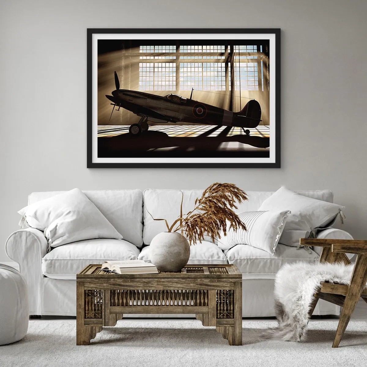 Poszter fehér keretben - Harcos pihenése - 100x70 cm