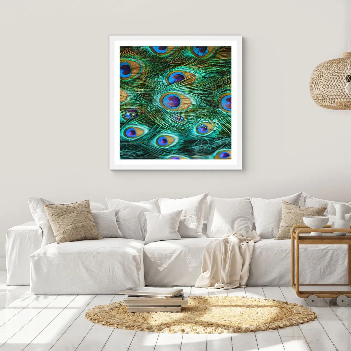 Poszter fekete keretben - Pávaszemű pillantás - 60x60 cm