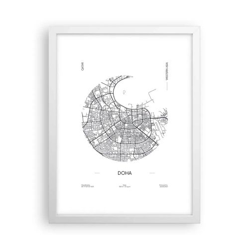 Poszter fekete keretben - Doha anatómiája - 30x40 cm