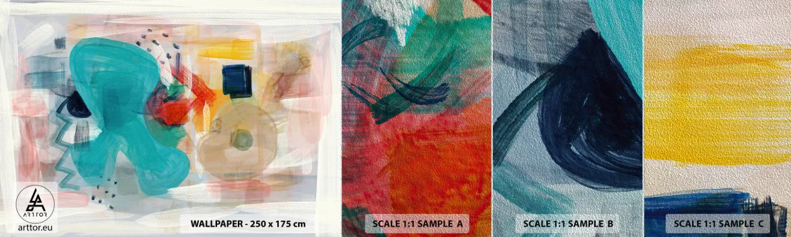 Fotótapéta Minta Premium Sand - Színes játék - Absztrakció, Festékek, Darab - 100x30 cm