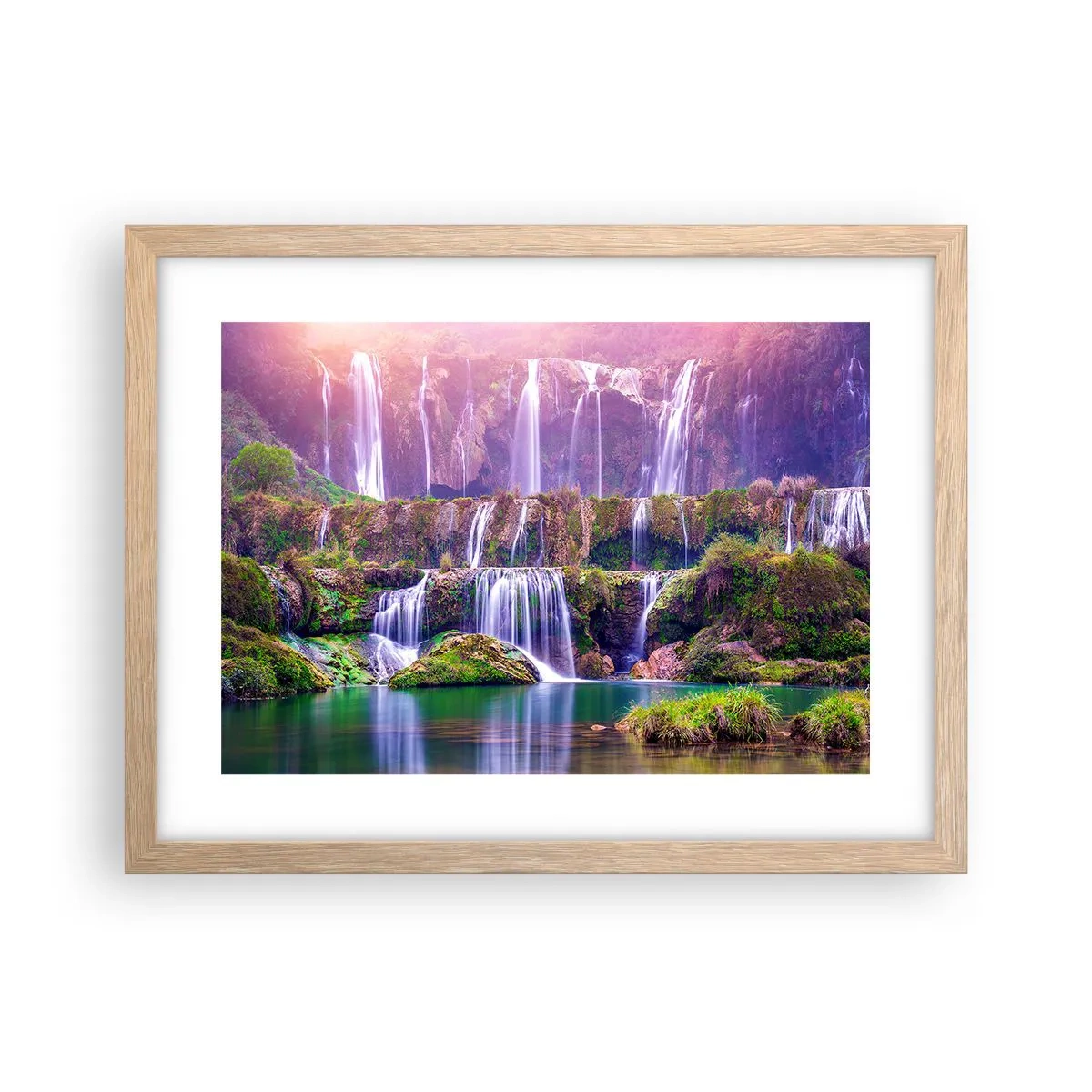 Poszter világos tölgy keretben - Lépcső a menybe - 40x30 cm