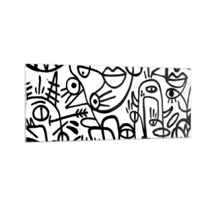 Üveg kép - Arcok és délibábok - 100x40 cm