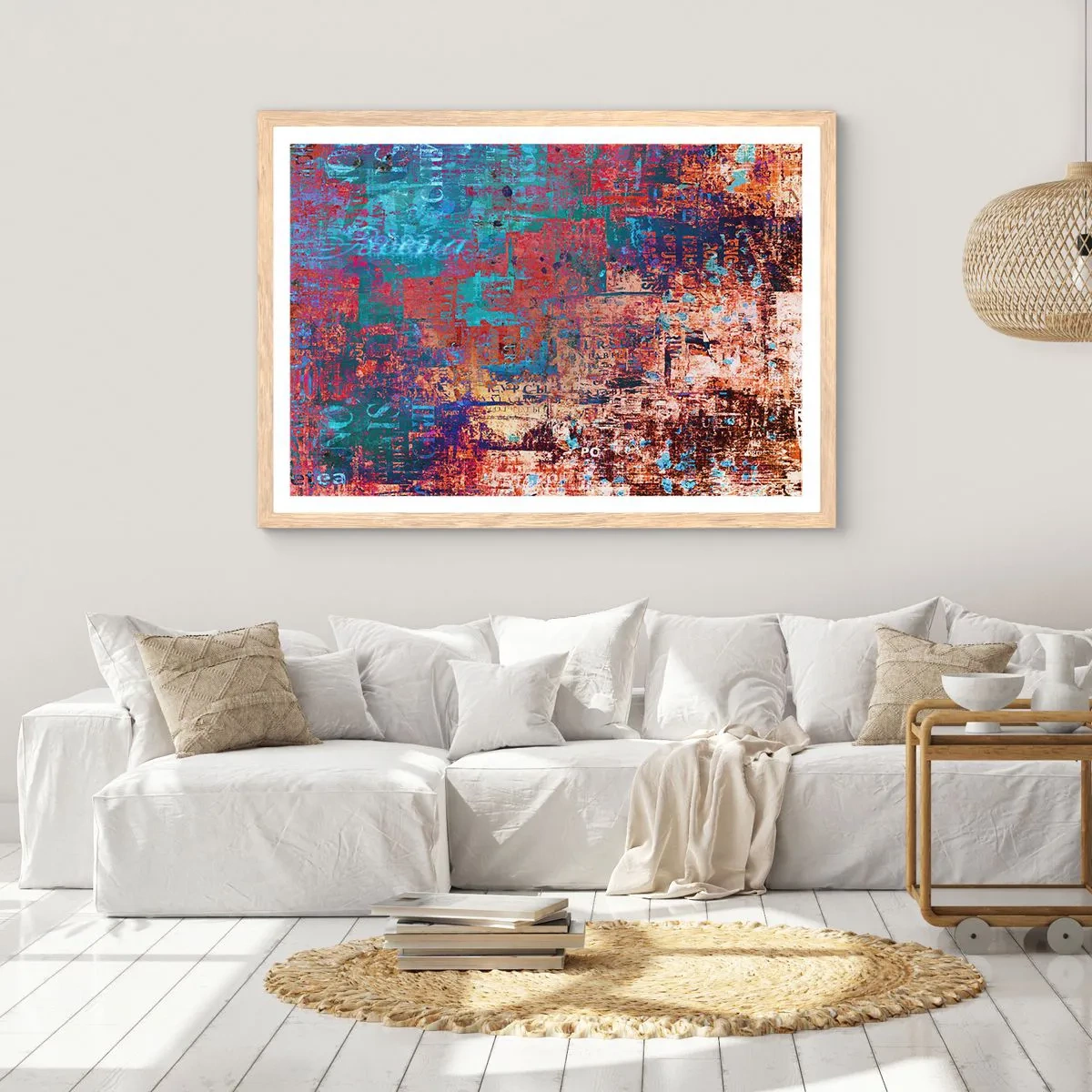 Poszter világos tölgy keretben - Emlékezés és feledés - 100x70 cm