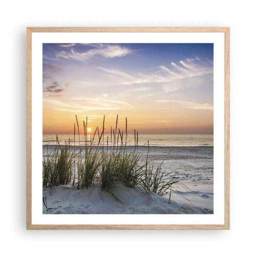 Poszter világos tölgy keretben - Nézz, gondolkozz, érezz - 60x60 cm