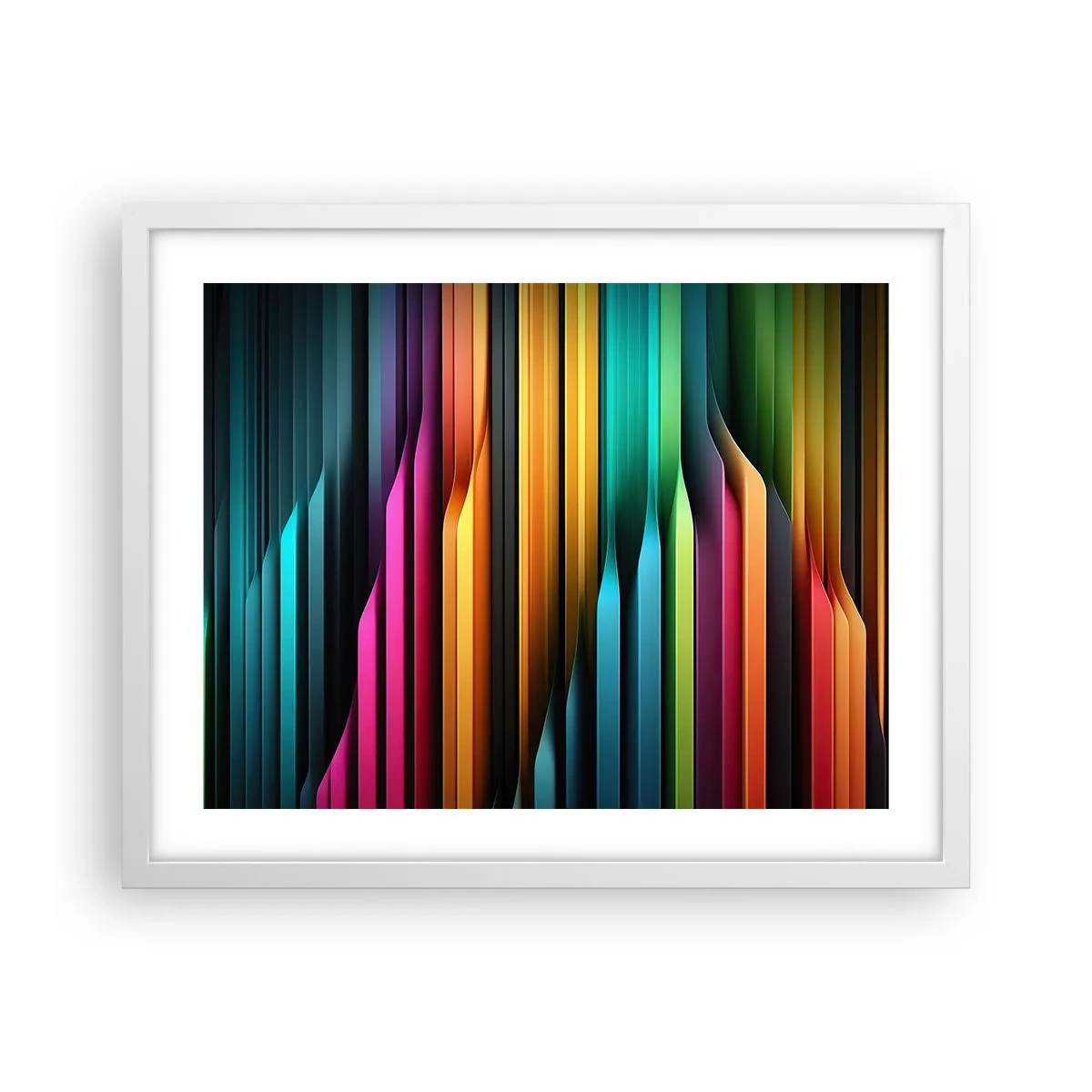 Poszter fekete keretben - Fényorgonák - 50x40 cm