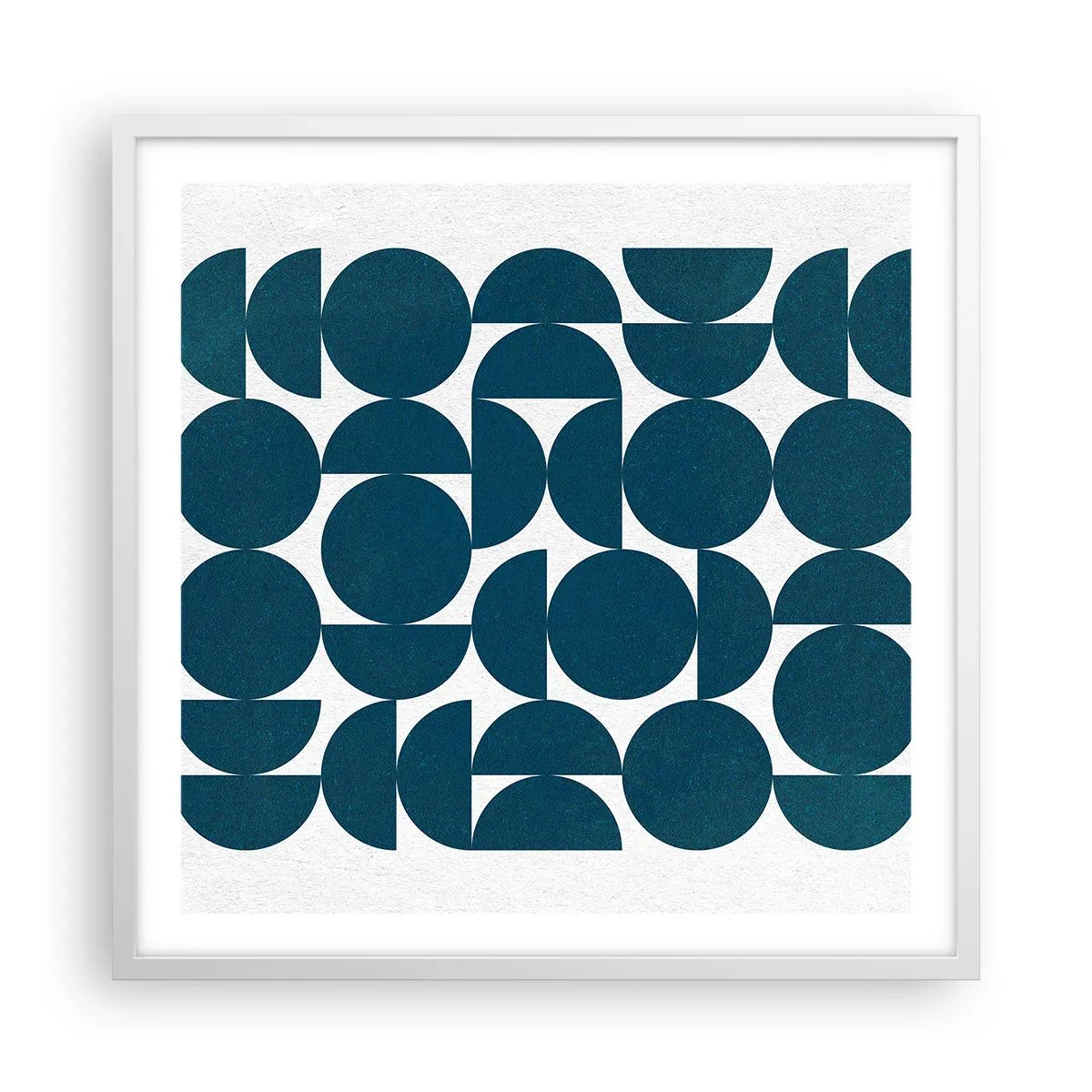 Poszter fekete keretben - Körök és félkörök - 60x60 cm