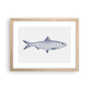 Poszter világos tölgy keretben - Üdvözlet az északi tengerektől - 40x30 cm