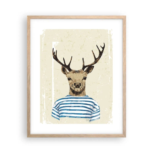 Poszter világos tölgy keretben - Mert szeretem a csíkos pólókat! - 40x50 cm