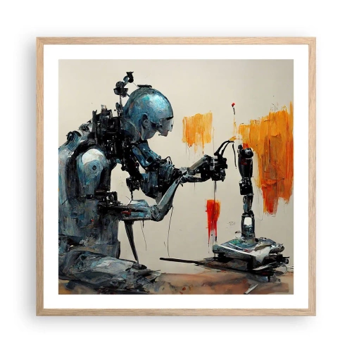 Poszter világos tölgy keretben - Már holnap... - 60x60 cm