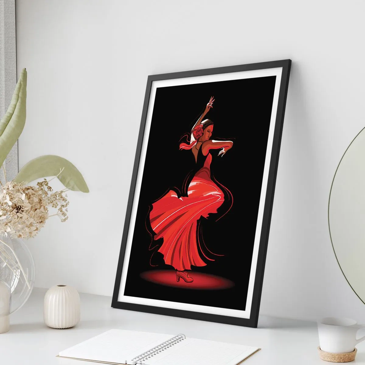 Poszter fehér keretben - A flamenco tüzes szelleme - 70x100 cm
