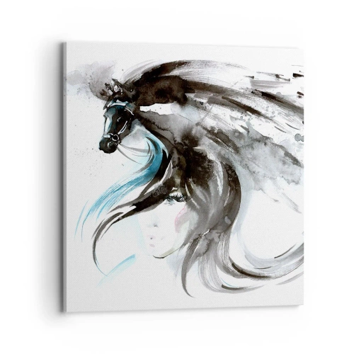 Vászonkép - Fekete Herceg Vágtája - 70x70 cm