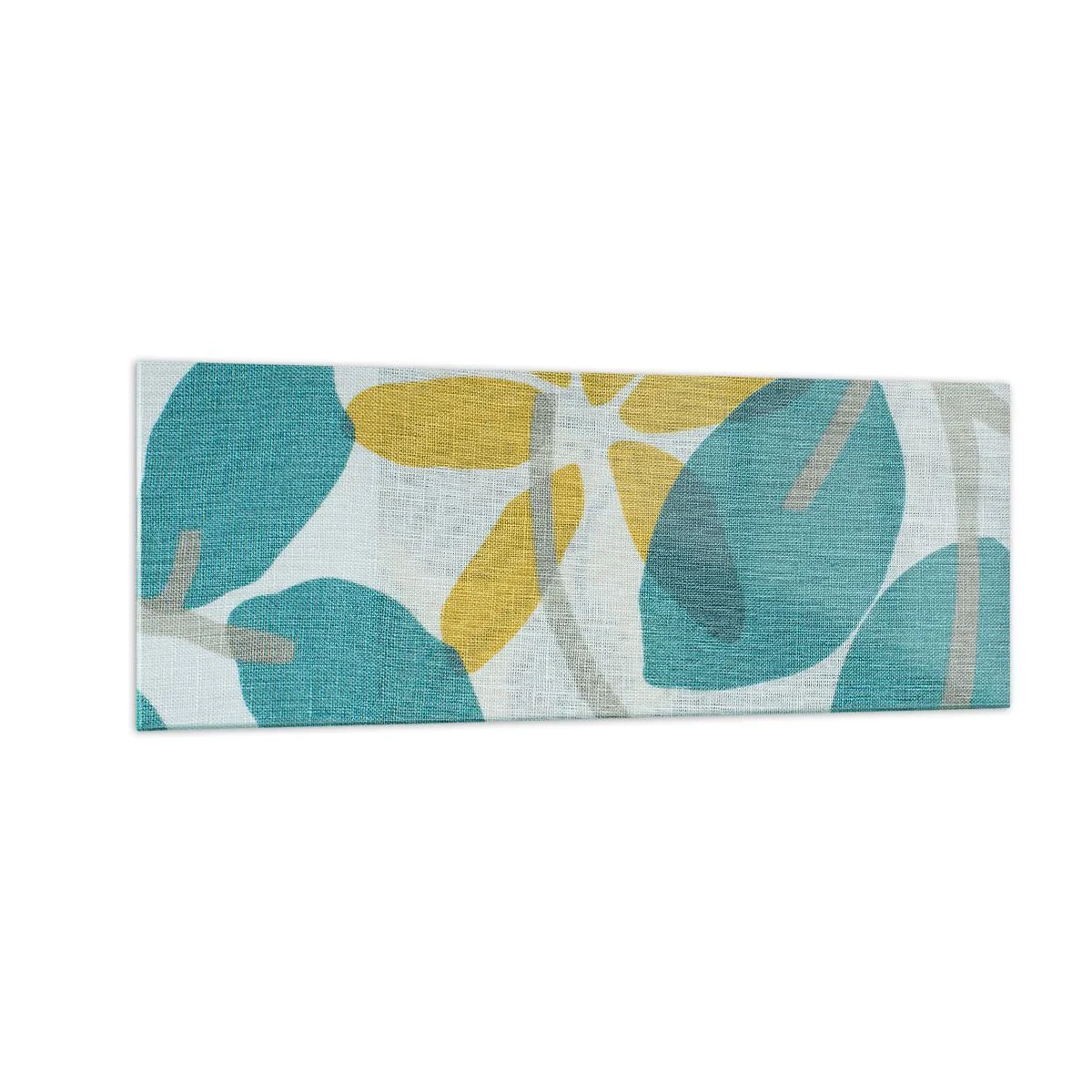 Üveg kép - Azúrkék levelek között - 140x50 cm