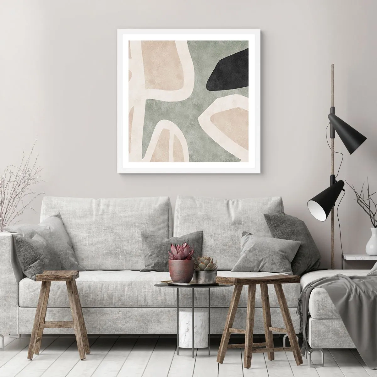 Poszter fekete keretben - Kompozíció fekete témával - 40x40 cm