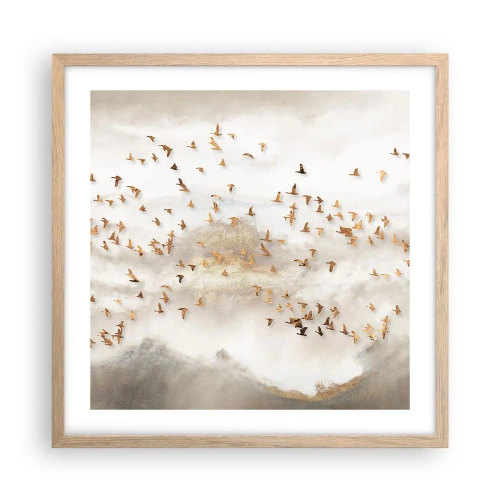 Poszter világos tölgy keretben - Itt az idő... - 50x50 cm