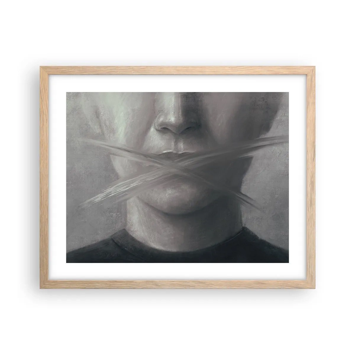 Poszter világos tölgy keretben - Szó nélkül - 50x40 cm