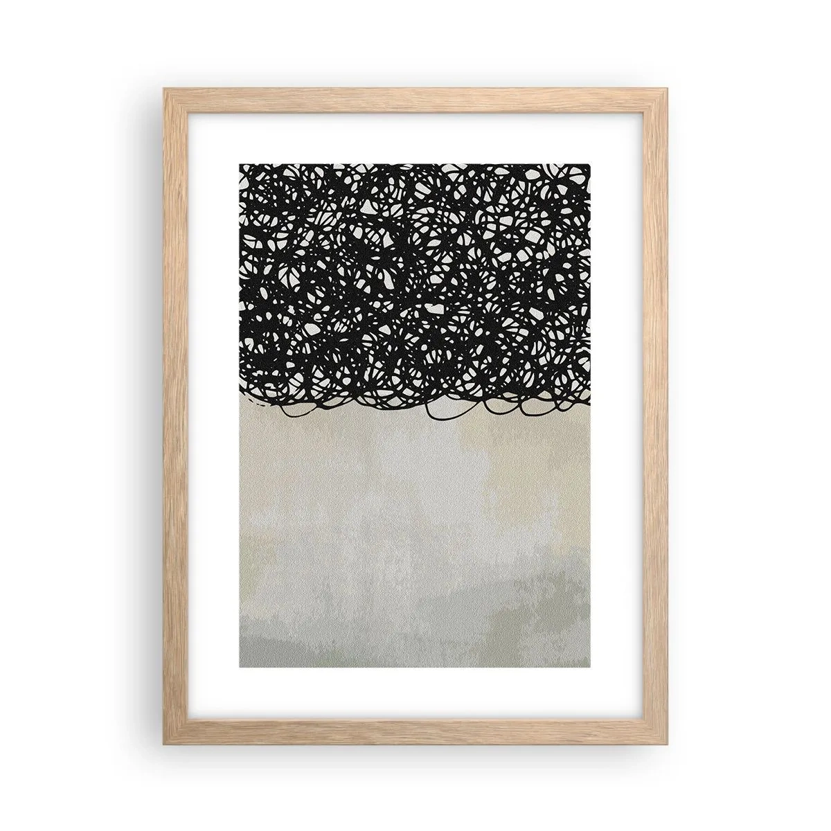 Poszter világos tölgy keretben - Egy kavargó absztrakció - 30x40 cm