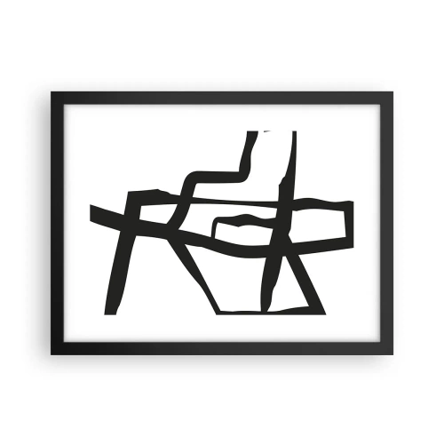 Poszter fehér keretben - Fekete-fehér konstrukció - 40x30 cm