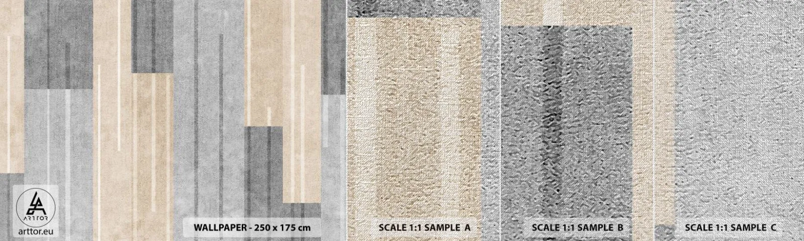 Fotótapéta Minta Premium Canvas - Kompozíció: tartsa a függőlegeset - Absztrakció, Vonalak, Pasztell - 100x30 cm