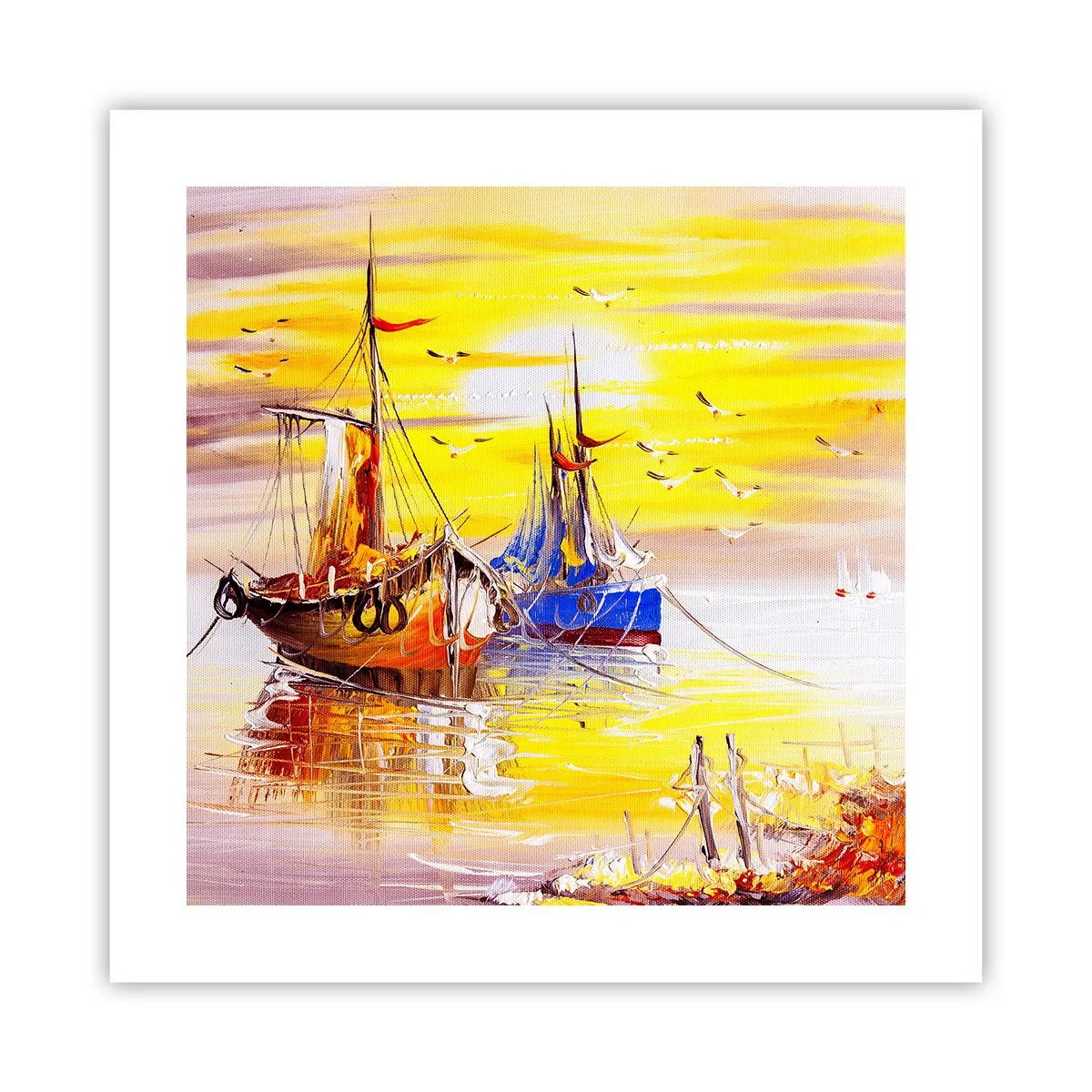 Poszter - Megérdemelt pihenés a kikötőben - 40x40 cm