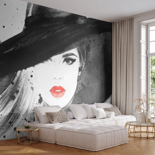 Fotótapéta Premium Canvas - Hölgy a feketében - Nő, Női Arc, Egy nő portréja - 500x350 cm