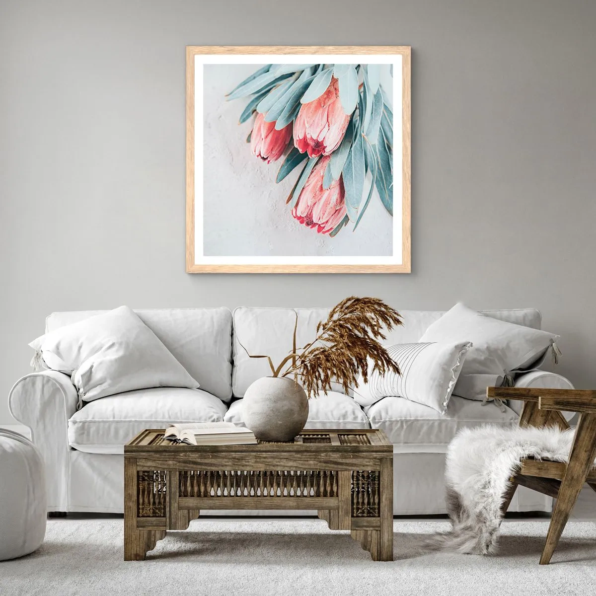 Poszter világos tölgy keretben - Szégyellve saját szépségüket - 60x60 cm