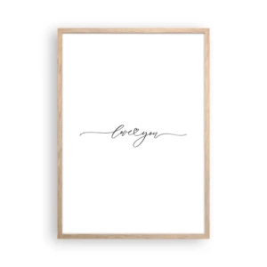 Poszter világos tölgy keretben - Fekete fehéren - 50x70 cm